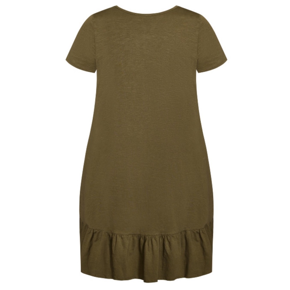 ZIM & ZOE 16-32W Olive Ella Ruffle Hi Lo Midi Maxi Dress (E34.10) - Picture 3 of 5